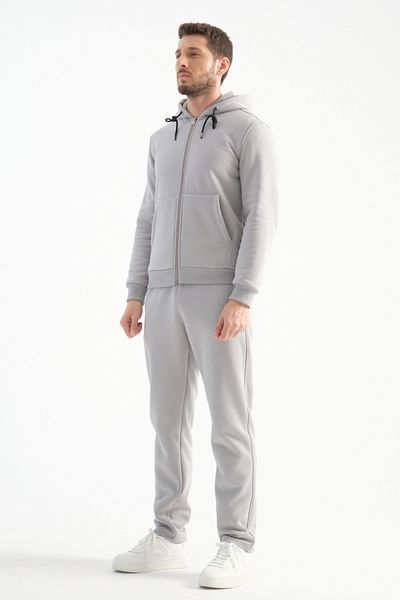 Shooter Men's Winter Tracksuit Set - Light Grey, Lamb Hoodie, Hoodie, Minimal Logo