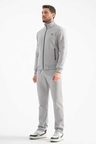 Shooter Light Gray Winter Men's Tracksuit Set Thermosoft Technology Lamb Look Regular Fit Inside