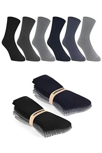 MUK COLLECTİON Men's Sheep Wool Winter Thermal Effect Socks -5 Pairs