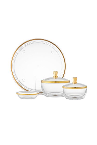 Dania Acrylic dates set with tabsi and pits plate, 4 pieces