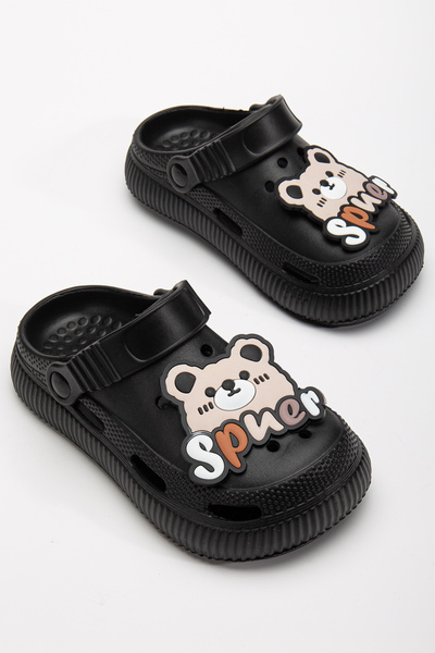 PLN SHOES Rahat Tabanlı Yüksek Ölçekli Spner Detaylı Çocuk Terliği Cross Sandalet Sabo