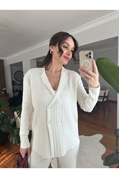 MODA Women's Knitwear White Set