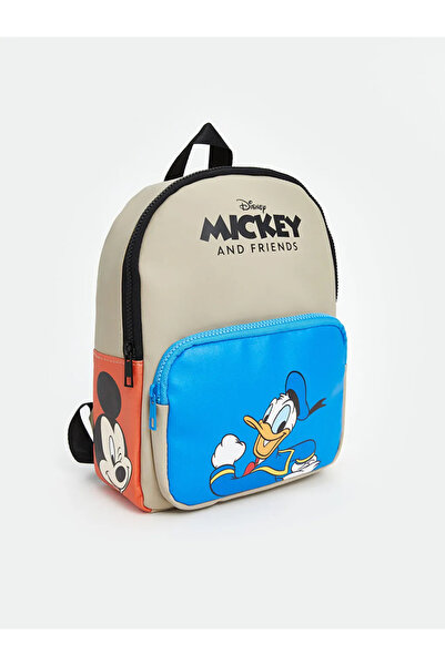 LC Waikiki LCW ACCESSORIES Bej Mickey Mouse Baskılı Erkek Çocuk Okul Çantası T T