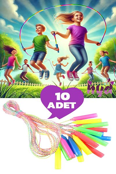 Bundeba 10 Pieces Children's Jump Rope Toy Birthday Gift Karne Gift