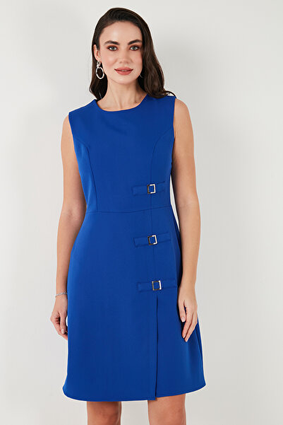 Lela Standart Fit Kemerli Bisiklet Yaka Mini Elbise ELBİSE 611EL1964