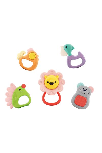 Jucarii Bebe SET OF 5 TEETHING TOYS IN A BOX FOREST BABY