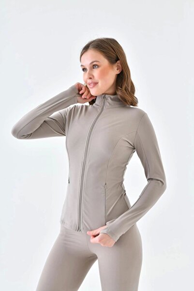 EMNY Ecru Comfort Light Warm Jacket Sports Cardigan