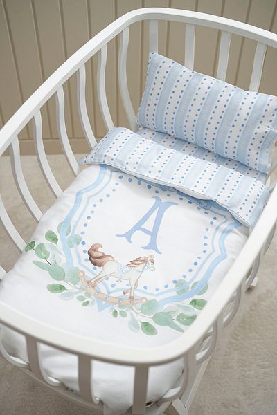 Pithy Letter a Mother's Side Duvet Cover Set (60X100) - Blue Private Series