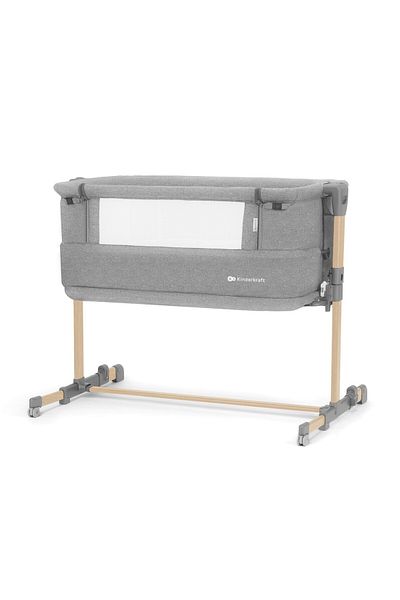 Kinderkraft BABY Crib, KINDERKRAFT NESTE GROW, LIGHT GREY WOOD