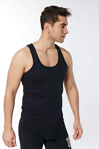 XORVİO Men's Black Classic Strappy Tank Top Cotton Stylish Quality Tank Top