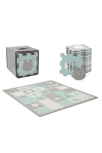 Kinderkraft KINDERKRAFT LUNO SHAPES HERNÍ PODLOŽKA, 3D PUZZLE, PĚNA, MÁTOVÁ