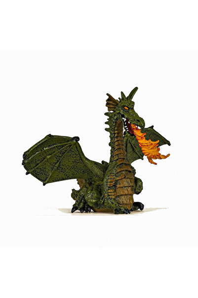 Papo Figurina Dragon Verde Inaripat Cu Flacara