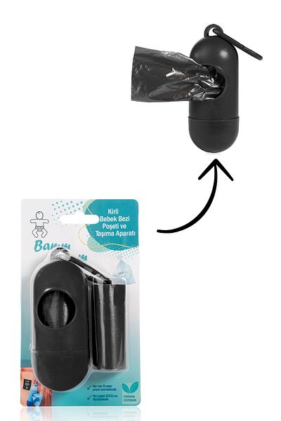 BAMM BAMM Black Dirty Diapers - Garbage Bag & 2 Rolls (30 Bags) Carry Bag