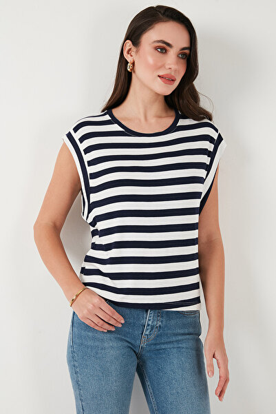 Lela Μπλουζάκι με ριγέ Oversize Fit Crew Neck T SHIRT 5866103