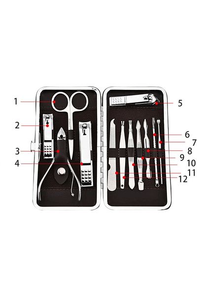 MR RZN STORE Professional Manicure Pedicure Set in Special Bag (12 Pieces) (Lisinya)