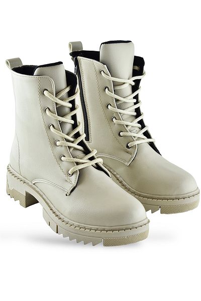 ISPARTALILAR 785 Daily Lace Up Μαύρες Γυναικείες Μπότες Παπούτσια Χειμερινές Μπότες