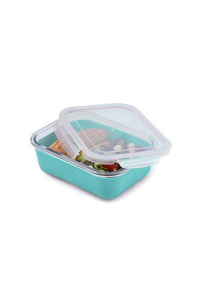 Melii GLASS CONTAINER 740 ML WITH ANTI-SLIP SILICONE COVER MELII BLUE