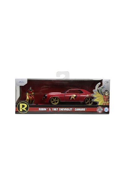 Toys JADA BATMAN ROBIN FIGURINE SET AND 1967 CHEVROLET CAMARO METAL CAR 1:32 SCALE