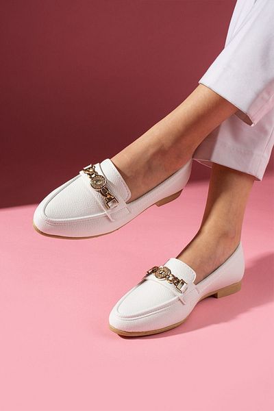 FUGA MODA Meralis Бели Кръгли Обекти Аксесоари Ежедневни Обувки Мокасини Балерини