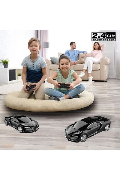 Rastar MASINA CU TELECOMANDA BUGATTI CHIRON NEGRU CU SCARA 1 LA 24