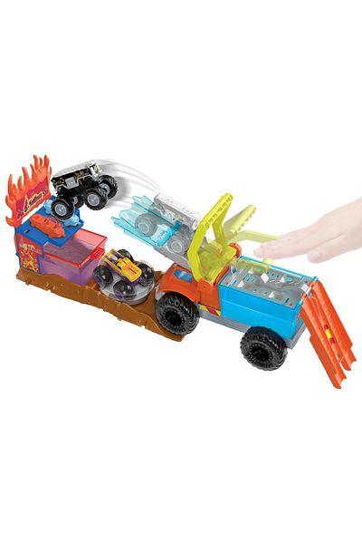mattel Hot Wheels Monster Truck Arena Smashers Color Shifters Salvarea Lui 5Alarm