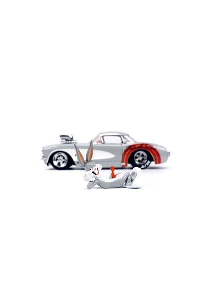 Toys JADA BUGS BUNNY 1957 CHEVROLET CORVETTE DIE CUT CAR 1:24