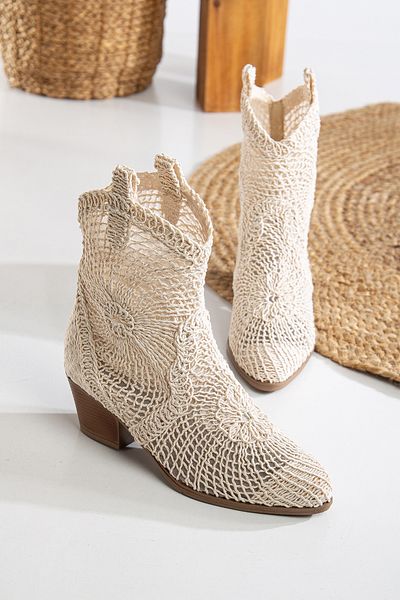 Mc vay Shoes Lacy Women's Braided Stylish Women's Summer Boots - Please Prefer Size 1 Smaller -