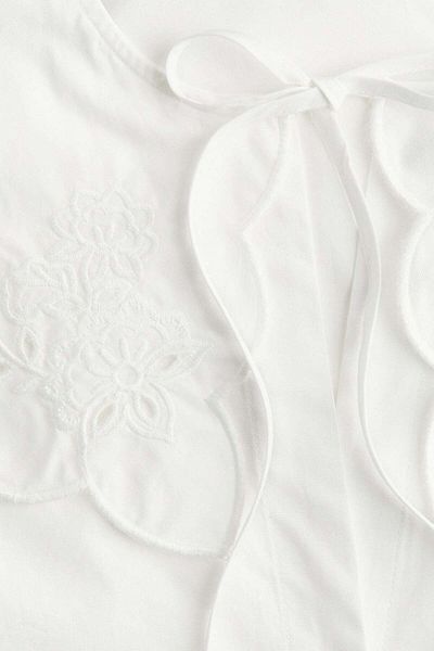 H&M Embroidered Peter Pan-collared Blouse