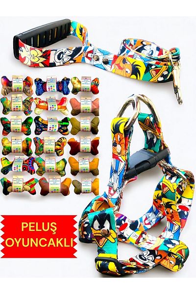 Angelapets Dog Chest Collar, Walking Strap Set with Plush Toy New Bugs