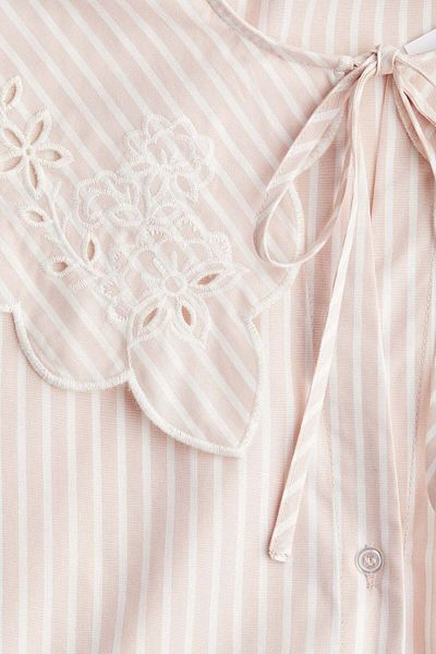 H&M Embroidered Peter Pan-collared blouse
