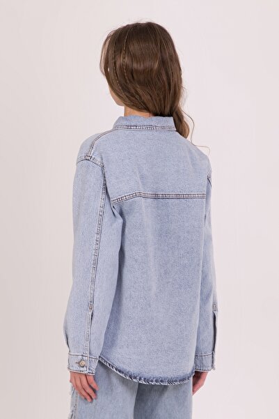 DMB BOYS & GIRLS Çaren Kids - Yıldız Detaylı Denim Gömlek Ceket