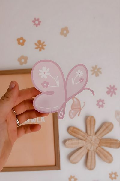 Grafikup Fluture și flori autocolant de perete - moale colorat fluture și flori pentru copii cameră de perete autocolant