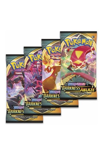 TOYFEST بطاقة ألعاب بوكيمون غير مرخصة Tcg Sword&shield Darkness Ablaze Booster Pack - عبوة واحدة (10 بطاقات)