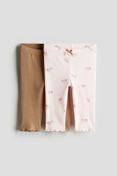 H&M 2-pack Ribbed Cotton Leggings
