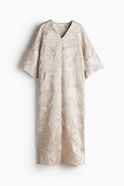 H&M Crinkled satin kaftan dress