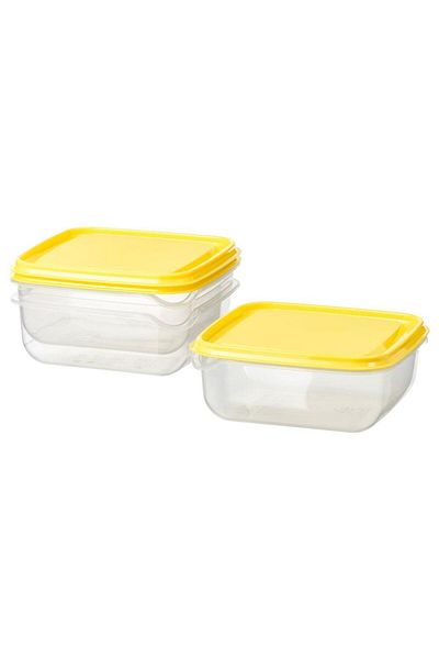 IKEA Food Container, Clear/Yellow, 0.6 L