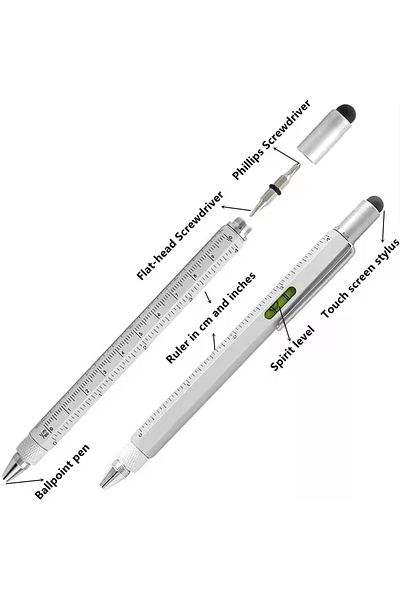 Mahi Max Metal Black Pen with Spirit Level Ruler - Interesting Touch Touch Control, Screwdriver