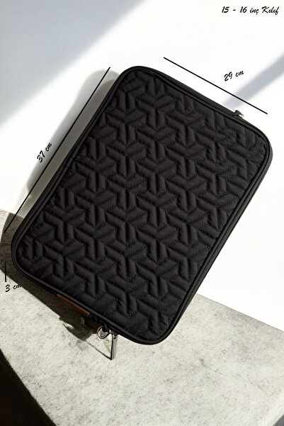 Aggu Bebe حقيبة كمبيوتر محمول Macbook Air Pro مقاس 15 بوصة و16 بوصة - حقيبة مبطنة باللون الأسود