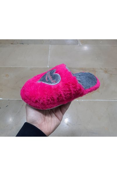 BRGL Women's Ultra Light Soundless Non-Slip Heart Figured Plush House Slippers