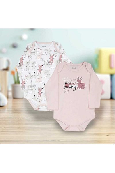 Miniworld 2-Piece Long-Sleeved Bottom Snap Badi
