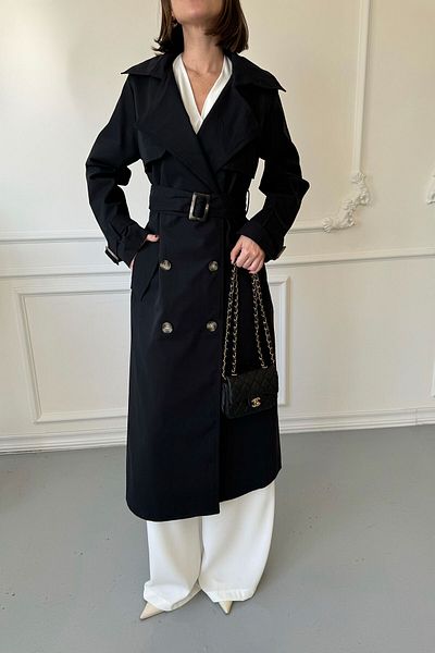 MAGARDE Black Double Breasted Original Trench Coat