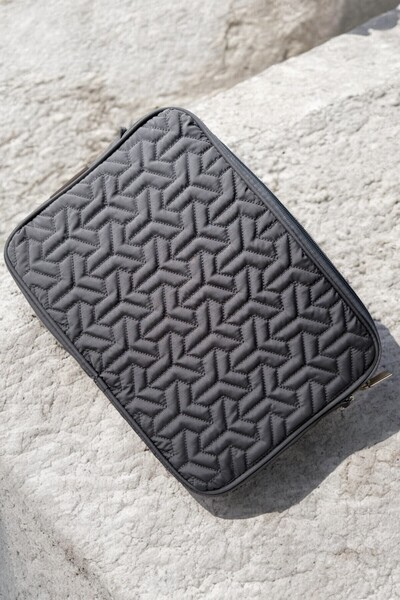 Aggu Bebe MacBook Air Pro 13''-14'' Quilted Laptop Bag with Strap - Gray