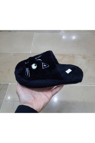 BRGL Women's Ultra Light Noiseless Non-Slip Cat Figured Plush House Slippers