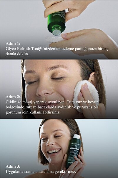 Clara Hygienics Glyco Refresh %5 Glikolik Asit Tonik 200ml - Leke Karşıtı Aydınlatıcı Yenileyici Vegan (Yüz - Vücut)