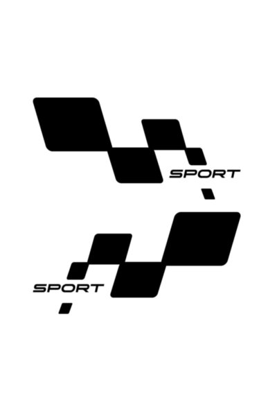 BsElektronik مجموعة ملصقات سيارة سوداء رياضية مربعة - يمين ويسار 14x6.5