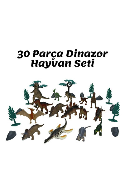 Magicway 30 Parça Gerçek Görünümlü Dinazor Hayvan Seti Mobil Uyumlu Kavanoz Set