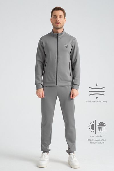 Shooter Gray Scuba Seasonal Regular Fit Men's Tracksuit Set