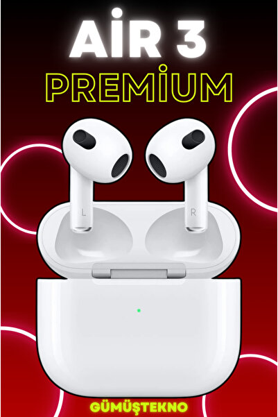 GÜMÜŞTEKNO Air.pods 3 Bluetooth Kulaklık Premium 3.nesil Kablosuz Bulututlu Y...