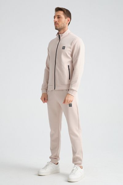 Shooter Beige Scuba Men's Seasonal Regular Fit Tracksuit Set