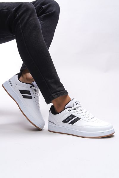 Riccon Zraudan Unisex-Snekaer 001234   Weißer schwarzer Krepp